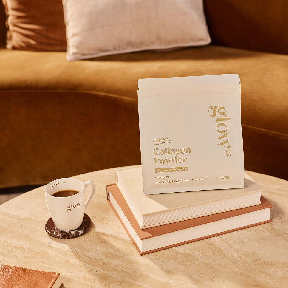 Glow25 bovine collagen peptides ideal for collagen coffee