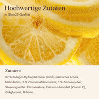 Glow25 Kollagen Plus Typ Lemon Zutaten