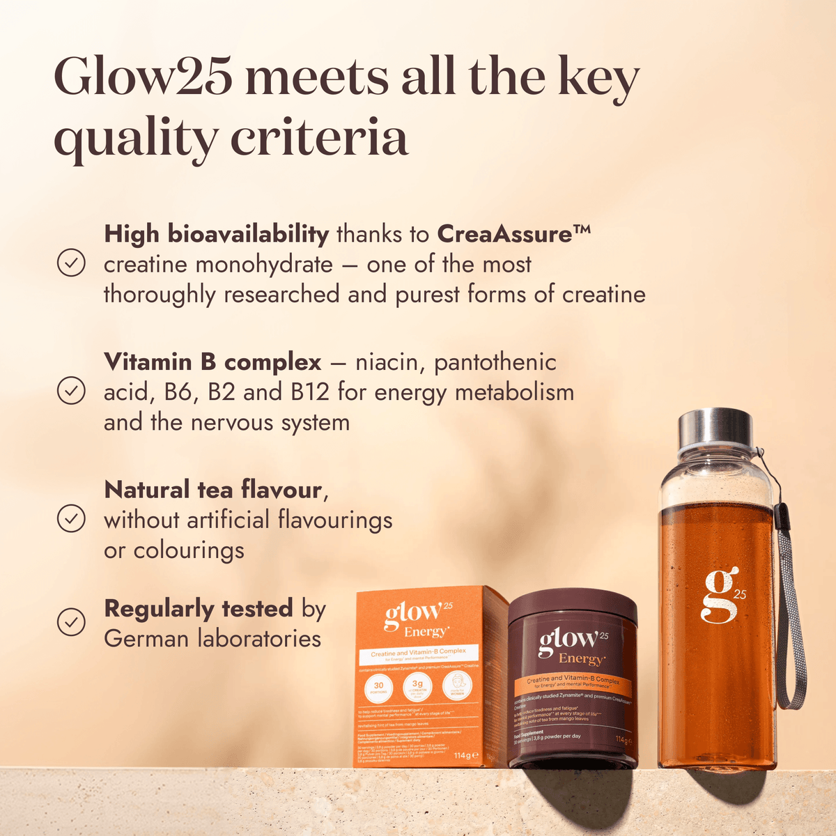 Glow25 Energy: Energie-Pulver mit Kreatin