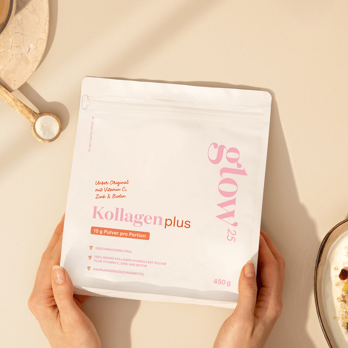 Kollagen Plus Pulver + Vitamin C, Zink & Biotin