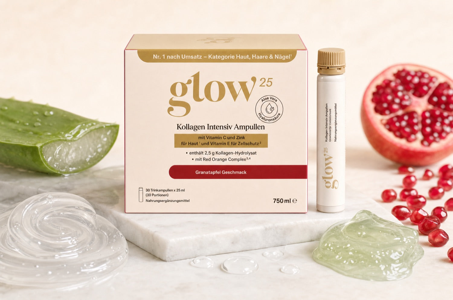 Kollagen Intensiv Ampullen mit Hyalurons&auml;ure- und Aloe-Vera-Textur