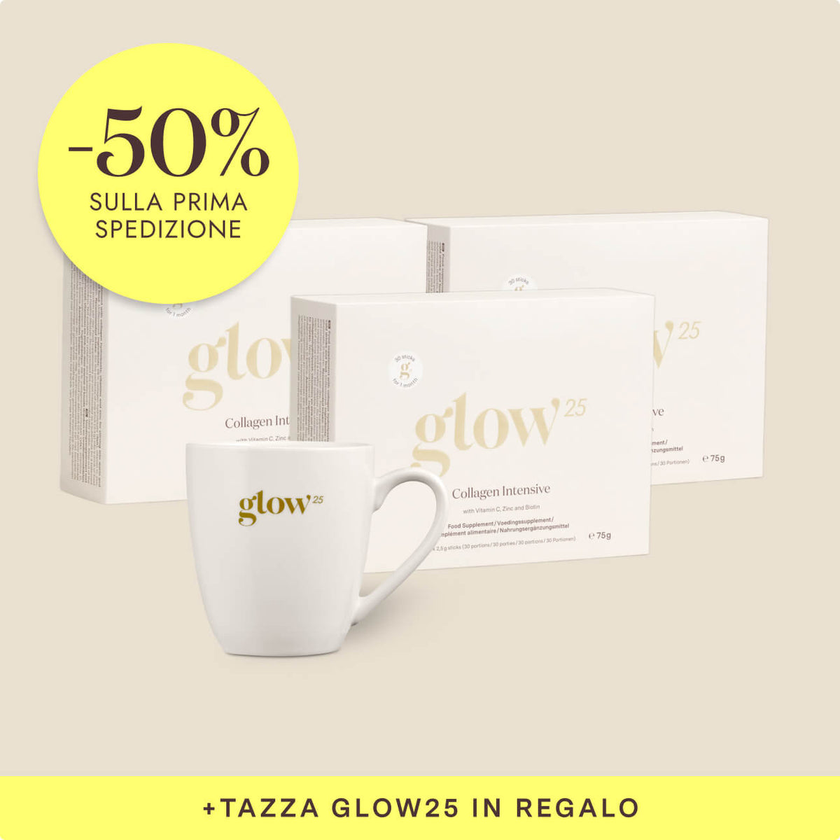 Collagen Intensive Sticks, 3 confezioni con tazza in regalo, packshot Bynder