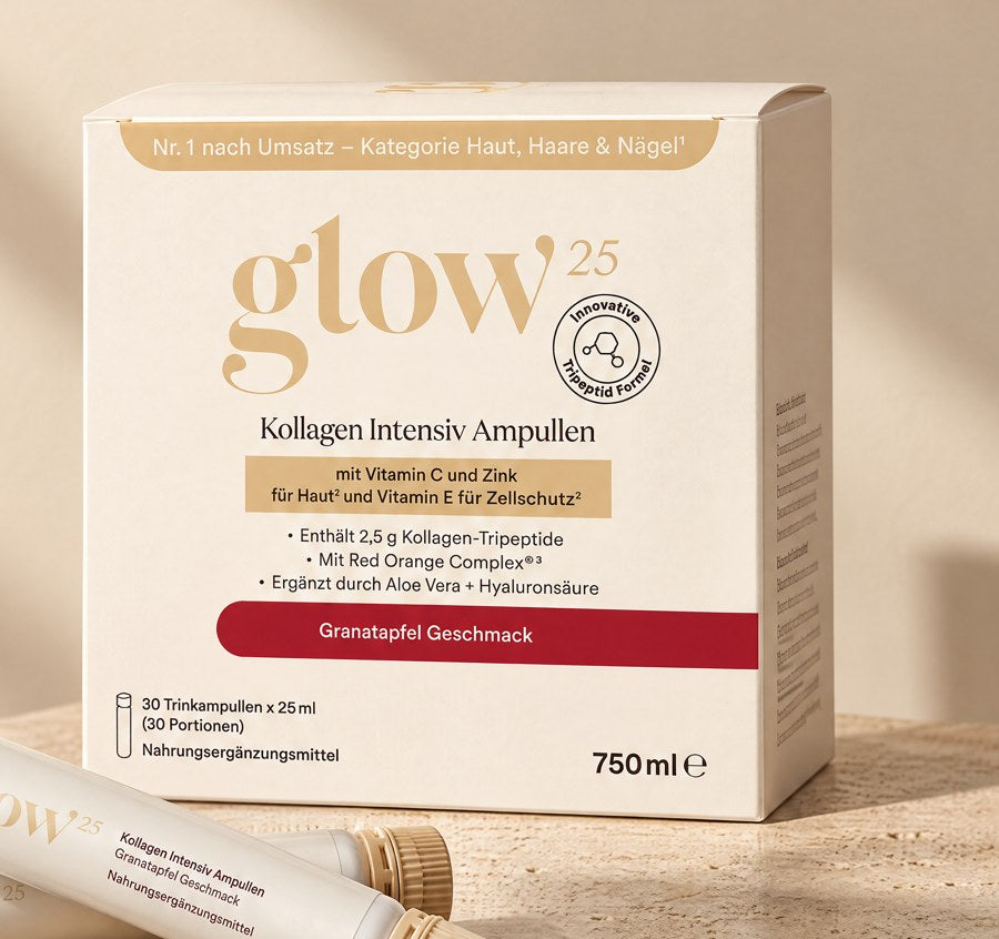 Die Kollagen Intensiv Ampullen Box mit zwei Trinkampullen